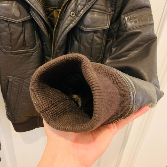 VINTAGE ABERCROMBIE & FITCH SLANT ROCK VEGAN LEATHER JACKET - Picture 7 of 13